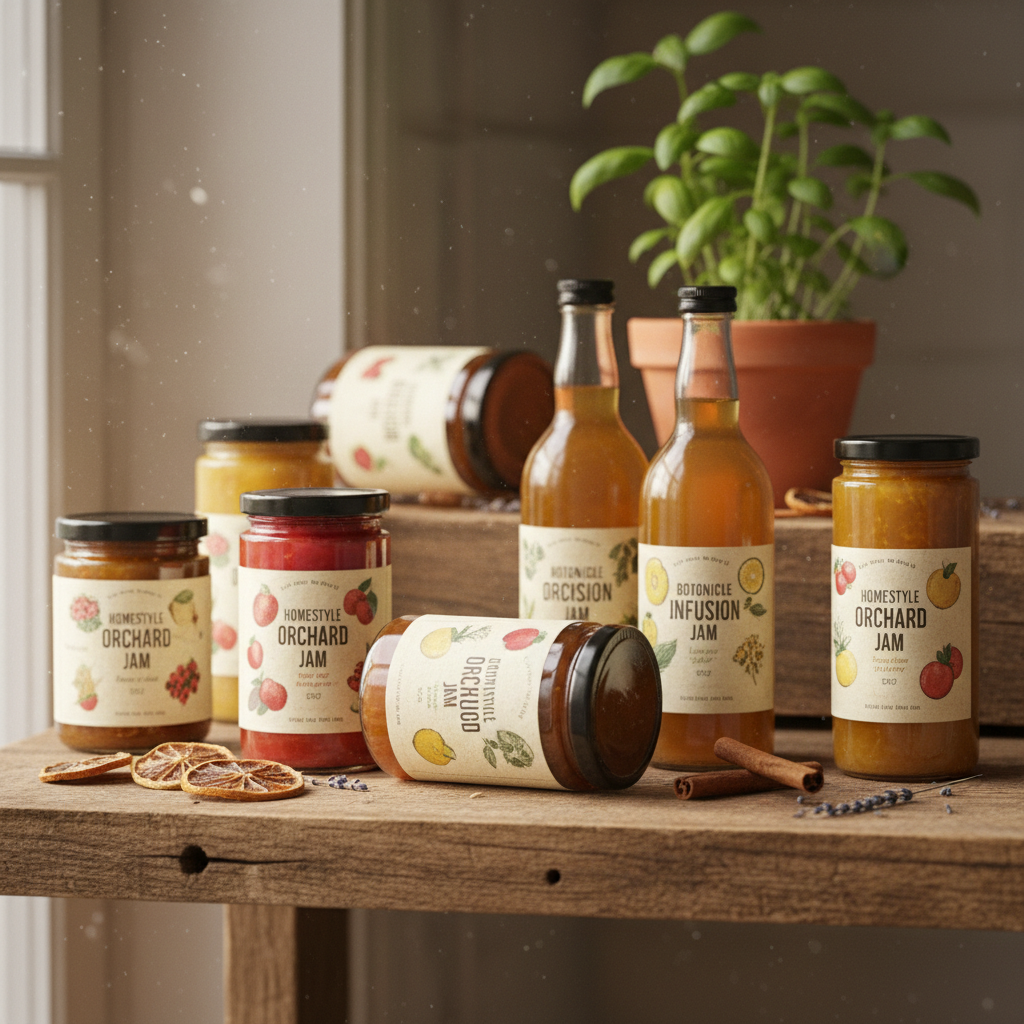 Custom labels on jars and bottles by Bolton Prints